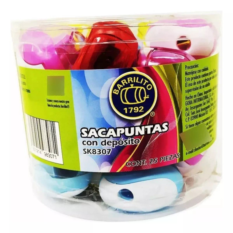 Delta Sacapuntas Plastico C/ Deposito 1 Orificio Caja C/ 8