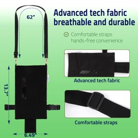 JISUNZON Urine Drainage Bag Holder - Privacy Covers for Wheelchairs Bed Rails Scooters - Conceals Catheter Line Nephrostomy Pouches - Clear Window Small Pocket - Durable Hooks (Black)