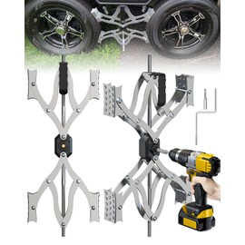 X Chocks XL [Extended Allow Drill Adjust], A Pair 4'' to 17'' Wheel Stabilizer for Travel Trailers, RV Tire Stabilizers Locked Chocks for Campers Travel Trailers Trucks, Wheel Scissor with Wrench
