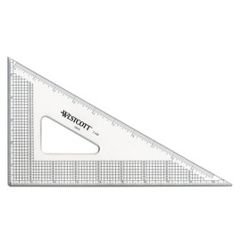 Westcott Grid Triangle, 10", 30/60 Degree, Transparent (T-4M)