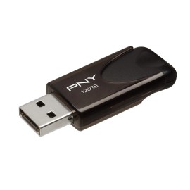 PNY 128GB USB 2.0 Flash Drive Portable Capless Design Black Storage Solution