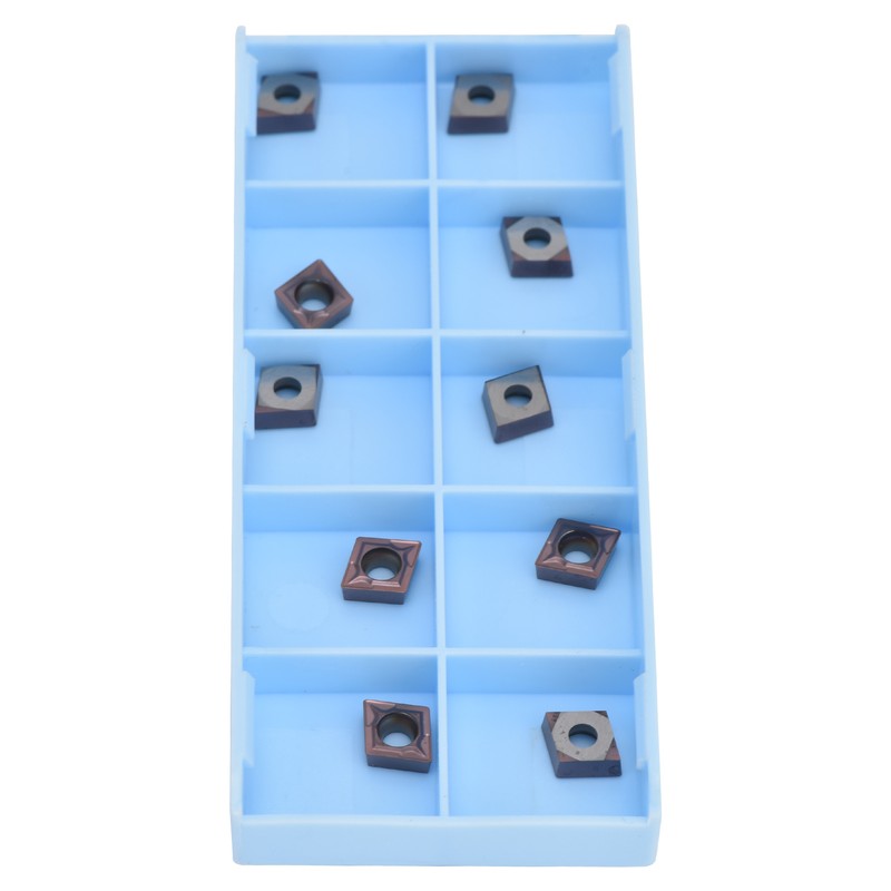 10Pcs Carbide Turning Blade Titanium Alloy High Temperature Resistance Rhombus