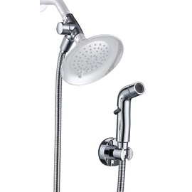 G-Promise Dog Shower Sprayer Attachment for Fast and Clean Pet Showering, Multifunctional Shower, Metal Diverter, 118 Inch Extra Long Hose, No Drill Hook, Dog Washing-Bathroom (Chrome)