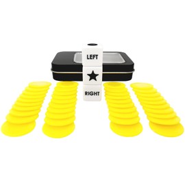 Ahoper Left Right Center Dice Game Prime Set with 3 Dices + 40 Chips .Left on The Product Means Pass 1 chip to The Left, Right on The Product Means Pass 1 chip to The Right.(Yellow)