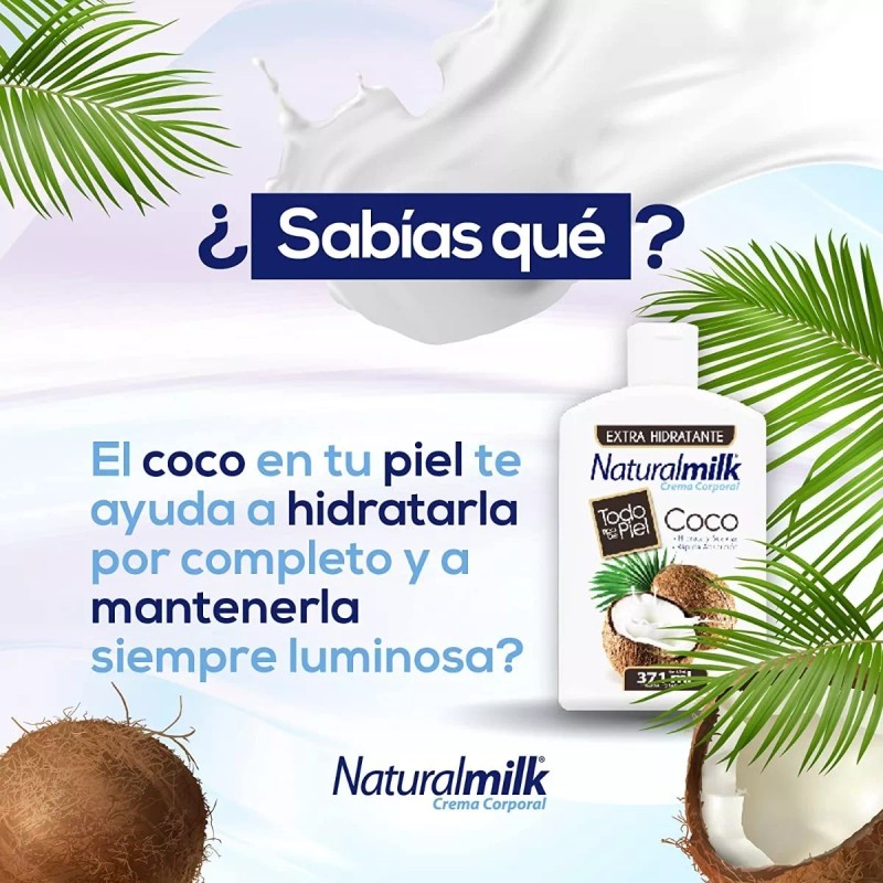 Crema 2pz Naturalmilk Coco Crema Corporal Hidratante Nutre Limpia