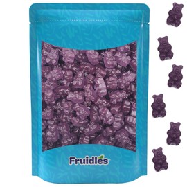 Fruidles Grape Gummi Bears Candy, Fruit Flavors Gummies, Allergy Friendly, Non-GMO, No Artificial Sweeteners (2 Pound Bag)