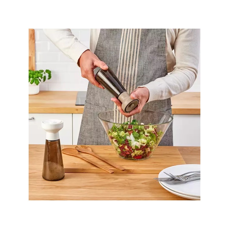 IKEA New Ikea HALVTOM Spice mill, glass/brown, 7 ½ ",