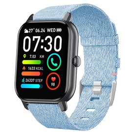 Compatible for P66D Smartwatch 1.85 Inch Band, Breathable Nylon Woven Fabric Replacement Accessory Strap Compatible with Aptkdoe P66D / Dotn P66D / Ddidbi P66D Smartwatch 1.85 Inch (Blue)