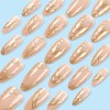 Almond Press on Nails Gold Fake Nails Medium False Nails
