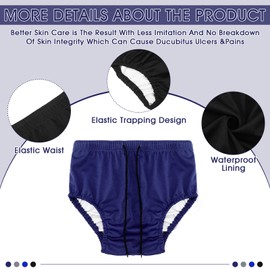 Cutecrop 4 Pcs Reusable Adult Swim Diapers Washable Cloth Diapers Leakproof Special Needs Swimwear for Incontinence Swimmers(Dark Color,Large)