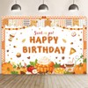 MEHOFOND 7x5ft Pumpkin Pie Birthday Backdrop Fall Orange Pumpkin Spice