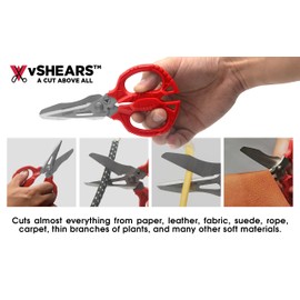 VAMPLIERS 6.3" Compact Heavy Duty Electrician Scissors. Made in Japan. 4-in-1 Multipurpose Blades.