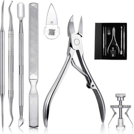 Kit de Herramientas para Uñas Encarnadas,MTQ 7 Piezas Kit Nail Clipper Trimmer,Juego de pedicura profesional de acero inoxidable,Portátil Manicura Pedicura Set con Negro Caso
