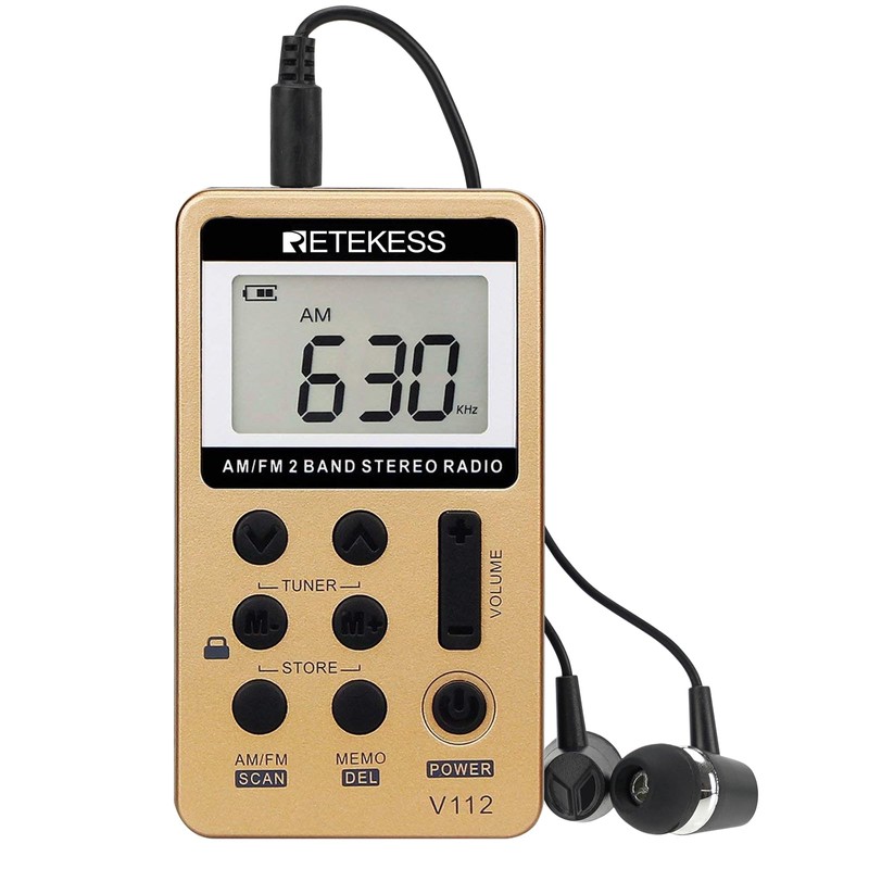 Retekess V112 AM FM Radio Portable, Mini Radio,Digital Tuning Rechargeable