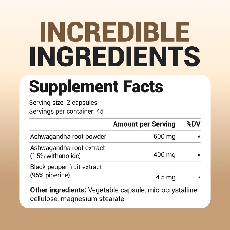 Dr. Berg Ashwagandha Capsules 1000mg - Includes Ashwagandha Root with