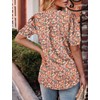 KISSMODA 2025 Womens Short Sleeves Button Shirts Floral Summer Tunic