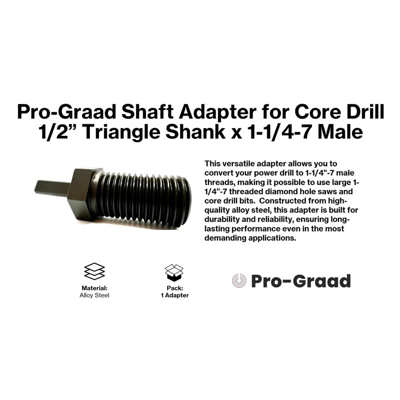 Pro-Graad Shaft Adapter for Core Drill Hole Saw, 5/8"-11 Female