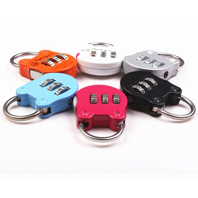 Padlock, 3 Digit Combination Lock, Zinc Alloy Small Security Padlocks