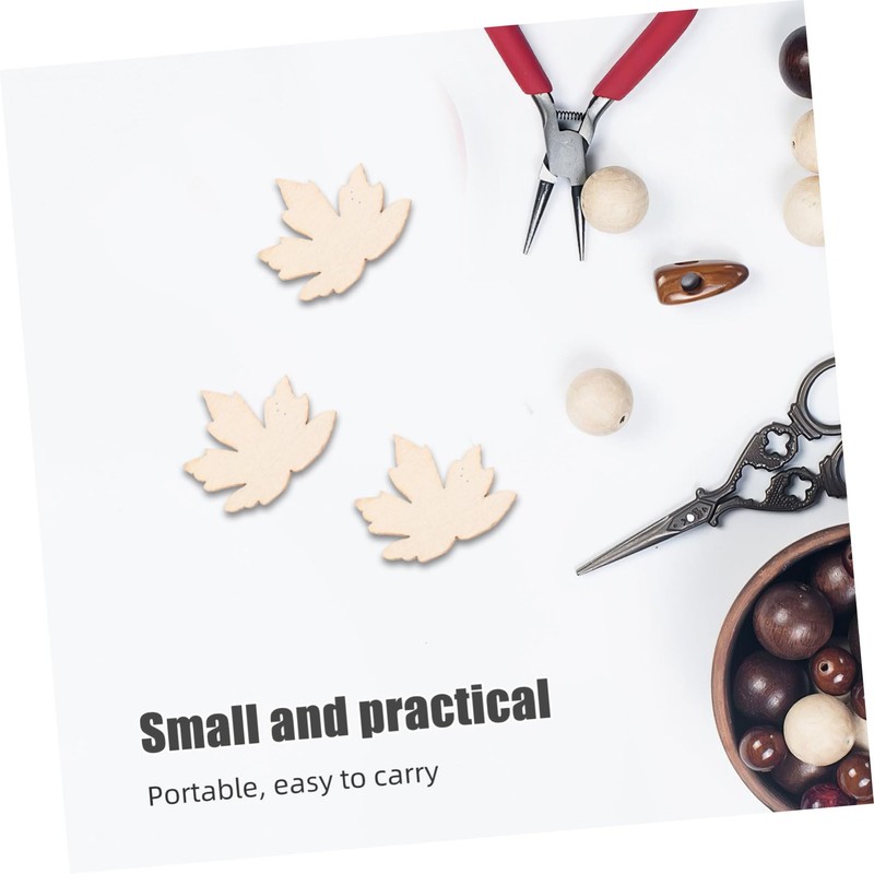 SHINEOFI 100pcs Unfinished Wooden Maple Leaves Cutouts for DIY Crafts