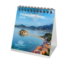 Travel Magic Europe Calendar for 2025 Format 10 cm x 10 cm Europe City and Country Gift Set Contents: 1 x Calendar, 1 x Christmas Pendant, 1 x Greeting Tag (Total 3 Pieces)
