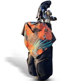 Malo'o Golf: Island Birdies Microfiber 20'' x 30'' Golf Towel with 7' Wide Club Slit, Golf Accessories, Pair in Package