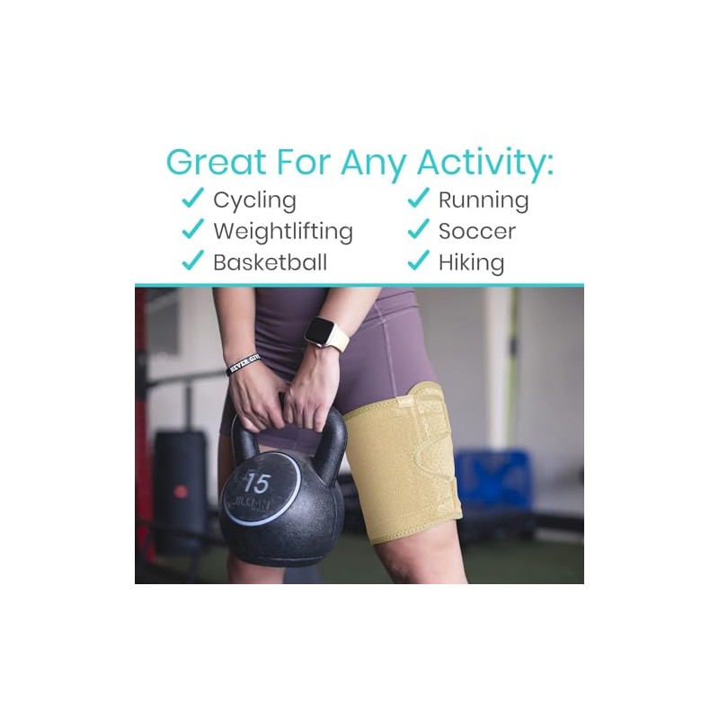 Vive Thigh Brace - Hamstring Quad Wrap - Adjustable Compression