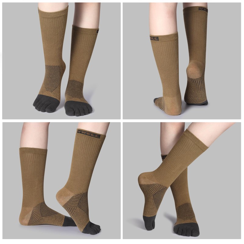VWELL Toe Socks Cotton Athletic Running Five Finger Socks 3