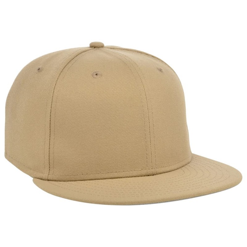 Lids Blank Full Court w/Colored Under Visor Fitted Cap Khaki/Grey