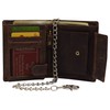 MARSHAL Men's Chain Biker Vintage Leather RFID Blocking European Style