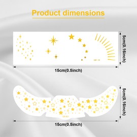 24 Stück Glitzer Gesicht Sommersprossen Tattoos, Goldene Wasserdichte und Langanhaltende Glitzer Freckles Tattoo für Make-Up, Glitzer Sommersprossen Temporäre Tattoos für Party, Festival