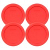 Pyrex 7202-PC 1 Cup Red Food Storage Replacement Lid (4-Pack)