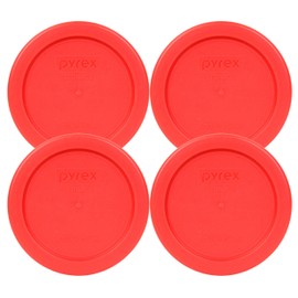 Pyrex 7202-PC 1 Cup Red Food Storage Replacement Lid (4-Pack) - Made in USA