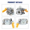 Powtol SS30 CS30 Carburetor fits Homelite Ryobi BC30 CS26 SS26