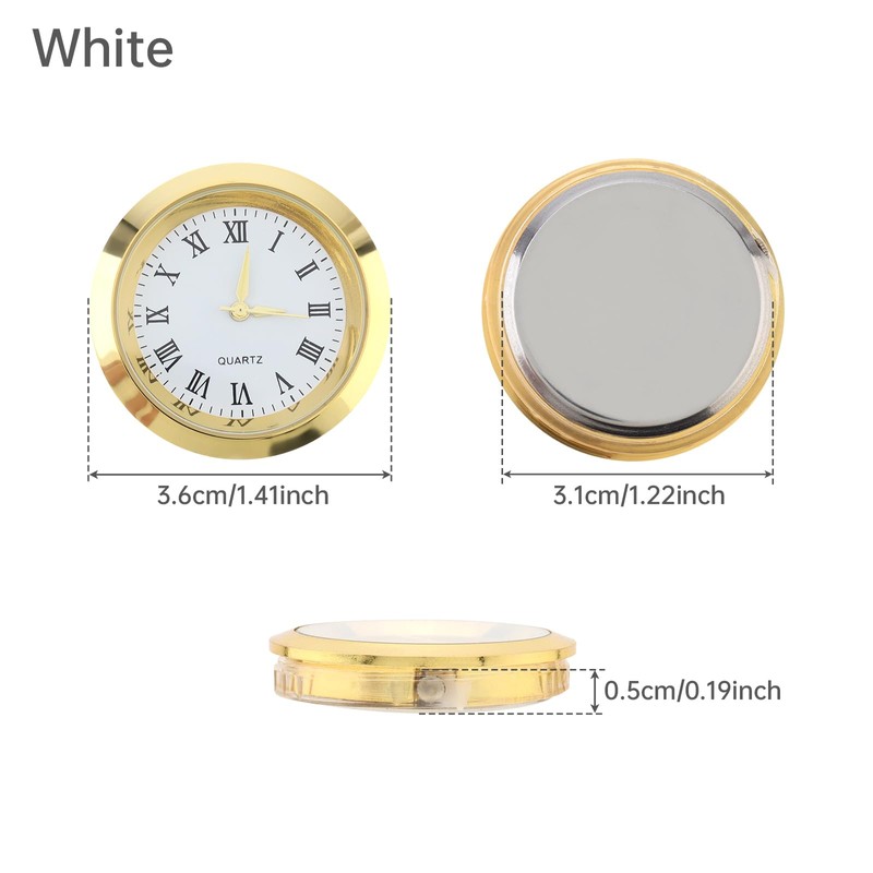 MovFlax 1-1/2 Inch (37 mm) Round mini Quartz Clock Insert