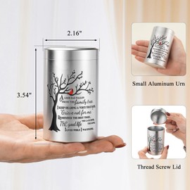 SOITIS Tree of Life Cremation Urn - 3.54 Inch Small Urn for Human Ashes - Elegant Aluminum Memorial Keepsake for Men Women, Mini Ashes Holder for Funeral, Cremation Funeral for Ashes