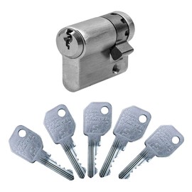 EVVA FPS Half Cylinder 32/10 | Lock Cylinder Profile Cylinder with Drill Protection | Brand Quality | Patent Protection up to 2041 | 5 Keys and Security Card