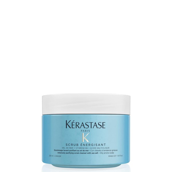 Kérastase Fusio Scrub, Nourishing and Energising Cleansing Treatment, For Oil-prone Hair and Scalp, With Sea Salt Minerals, Vitamin B6 and Salicylic Acid, Scrub Energisant, 250 ml