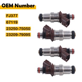 Etersec FJ377 4Pcs Fuel Injectors Compatible with 1995-2000 Toyota Tacoma, 1996-2000 4Runner, 1996-1998 T100, 2001-2004 Hilux 2.7L L4, Replaces 67119 2320979095 2325075050