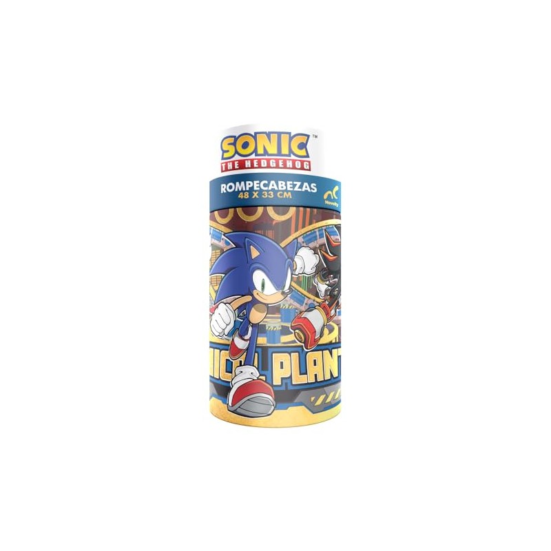 Novelty Corp Rompecabezas Infantil Sonic 60 Piezas, Cilindro