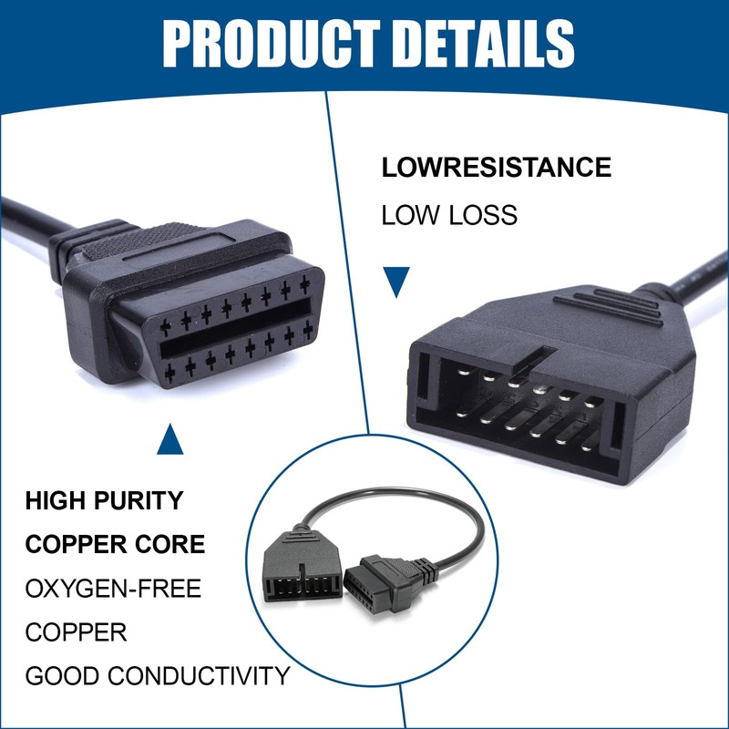 UHANBUT OBD1 to OBD2 GM Adapter, OBD1 12 Pins to