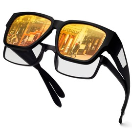 Face Shadow Polarized Fit Over Glasses Sunglasses for Men Lightweight Square Sun Glasses UV400 Protection Shades