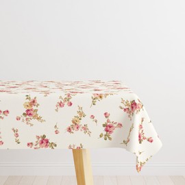 AIBIIN 132x182cm Rectangle Flower Tablecloth Floral Table Cloths Waterproof Fabric Table Cover for Dinner Kitchen Picnic Wedding