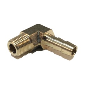 EDGE INDUSTRIAL 1/4" Hose ID to 1/8" Male NPT MNPT 90 Degree Elbow Brass Fitting Fuel/AIR/Water/Oil/Gas/WOG (Qty 01)