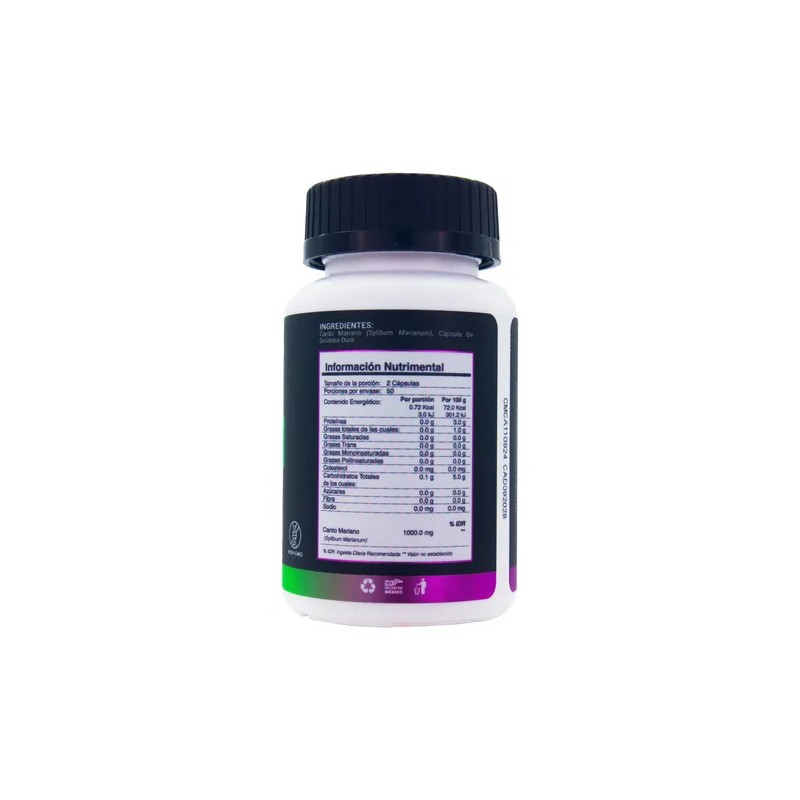 Suplemento Cardo Mariano Puro De 100 Cápsulas 500 Mg A4h