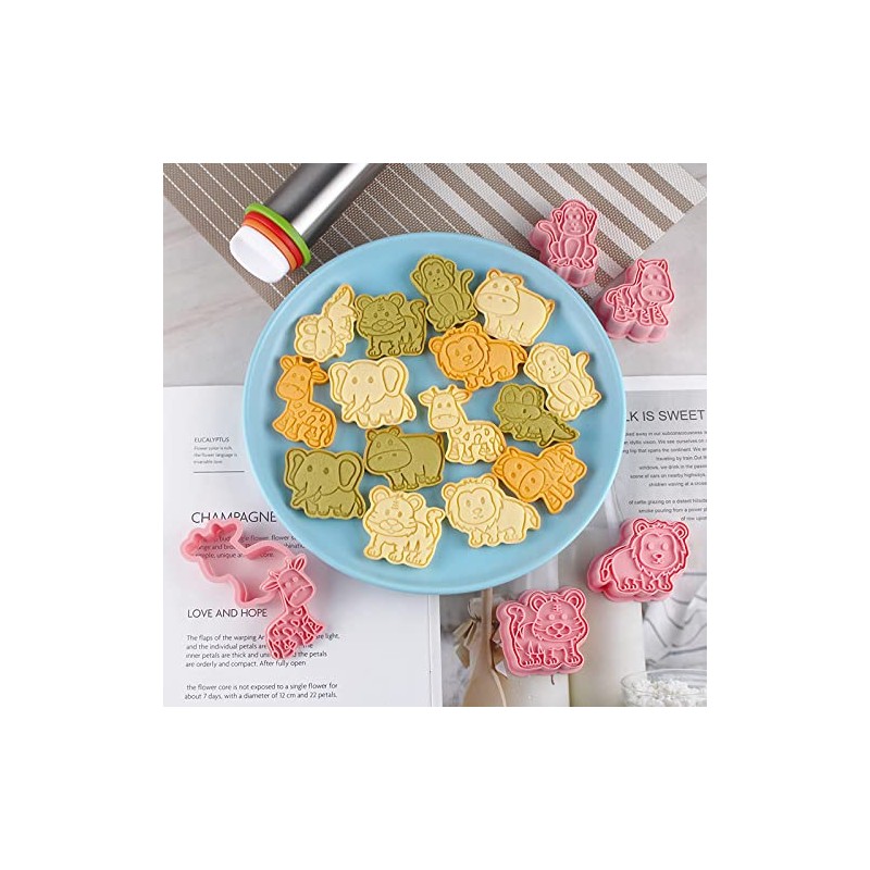 8 Pieces Cute Animals Cookie Cutters Cartoon Elephent Cookie Mould