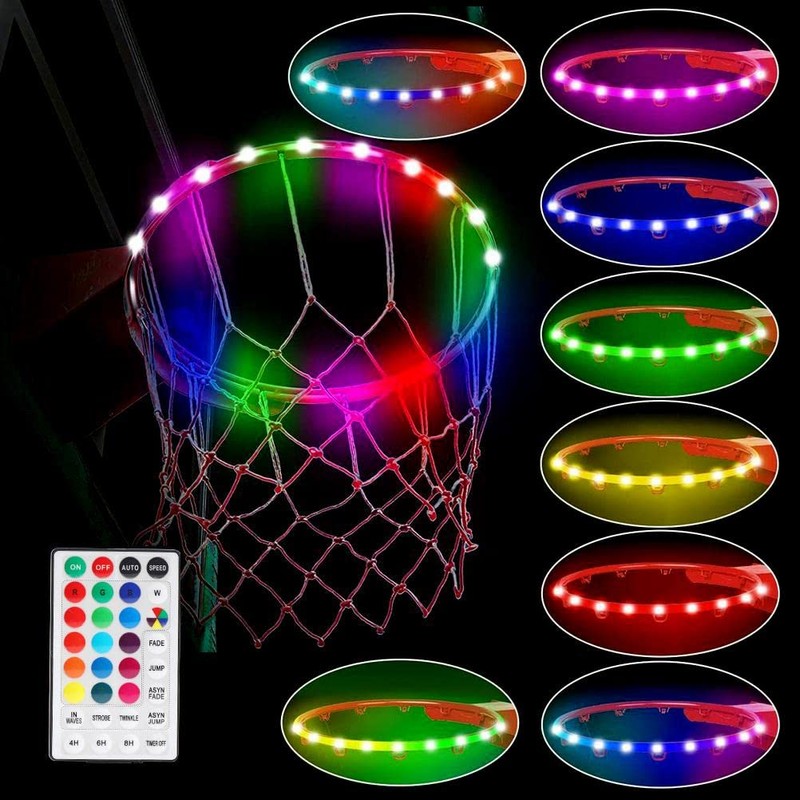 HUSHUI LED basketball hoop light, remote control basketball edge, LED