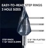 toolant Four Spiral Flute Cobalt Step Drill Bit(Pro), 3/16" -
