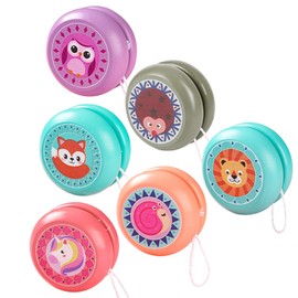 JoJo Children's YoYo Zuzer 6 Pieces Yo-Yos Toy Yo Yo for Kids, Boys Girls YoYo Balls Kids Cartoon Animal Yo-Yo Nursery Puzzle Classic Nostalgic Toy