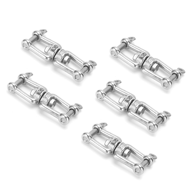 5Pcs Rotating Snap Stainless Steel Double Ended Antiknot Swivel Hook