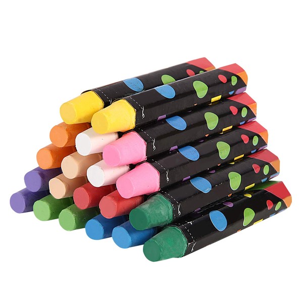 PHILODOGS Chalk, Set of 10 Colors, 20 Pieces, Powder Free, Erasable Art, Finger Stain Resistant, Hygiene, Harmless Children&#39;s Paint Set (PHILODOGS チョーク 10色・20本セット 粉が出ない 水で消せる アート 指を汚しにくい 衛生無害 子供 絵の具セット)